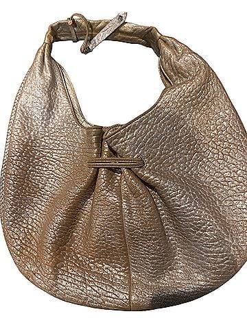 Cole Haan Cole Haan Champagne Pebbled Leather Drawstring Tassel Hobo Leather Hobo (view 2)