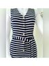 Monteau Stripes Blue White Jumpsuit Size M - photo 5