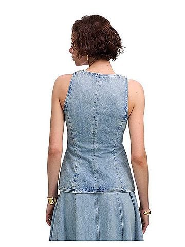 Madewell Denim Scoopneck Cutaway Vest Denim Vest (view 2)