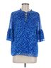 Sugarlips Blue Sugarlips 3/4 Sleeve Blouse Size M - photo 1