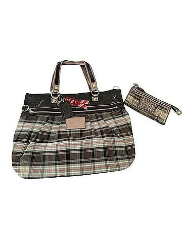 Coach Large Plaid Satchel Tote (view 1)