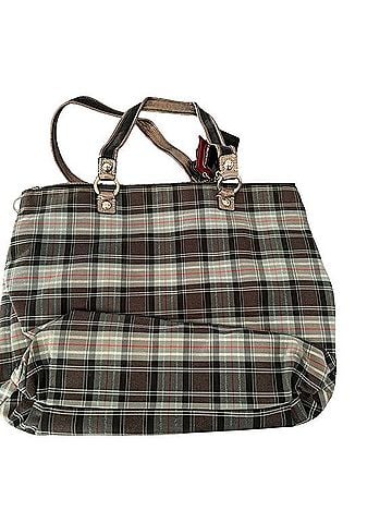 Coach Large Plaid Satchel Tote (view 2)