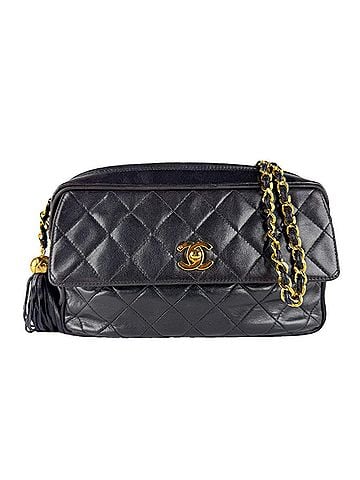 Chanel Chanel CHANEL Shoulder Bag, Lambskin, Black &amp; Gold, Women's z10893 (view 1)