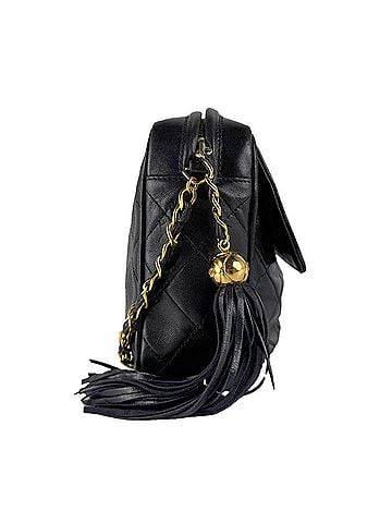Chanel Chanel CHANEL Shoulder Bag, Lambskin, Black &amp; Gold, Women's z10893 (view 2)
