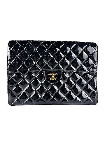 Chanel Chanel CHANEL Backpack, Patent Leather, Black &amp; Gold, Women's z10890 (view 1)