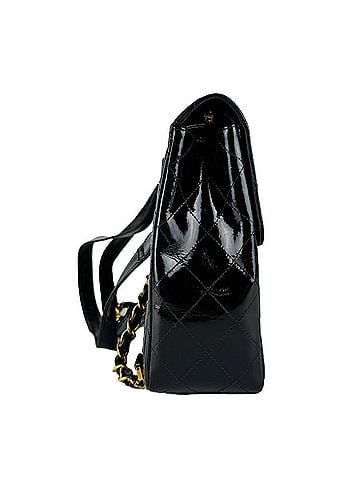 Chanel Chanel CHANEL Backpack, Patent Leather, Black &amp; Gold, Women's z10890 (view 2)
