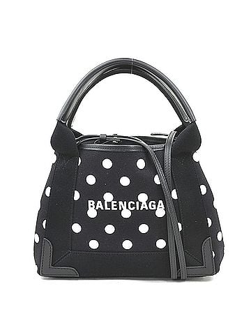 Balenciaga Balenciaga BALENCIAGA handbag shoulder bag Navy Cabas XS canvas leather black white women's 390346 h32483k (view 1)