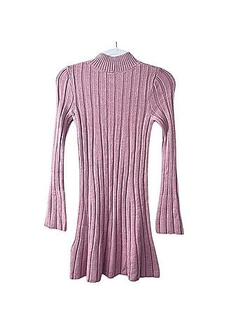 Anthropologie Mock Neck A-Line Ribbed Sweater Mini Dress Casual Dress (view 2)