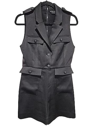 Alice + Olivia Phillips Black Utility Sleeveless Classics Jumpsuit (view 2)