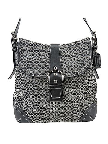Coach Coach Signature Shoulder Bag 6376 Canvas Leather Black Gray Crossbody for Women COACH (view 2)
