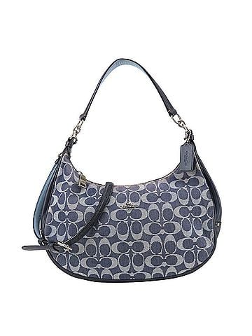 Coach Coach Signature Shoulder Bag F57553 Canvas Leather Navy Silver Hardware Crossbody One Women's COACH (view 2)