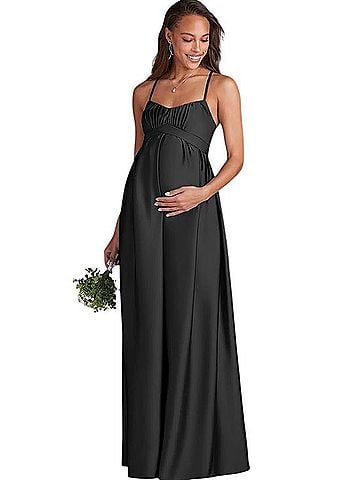 Azazie Spaghetti-Strap Maternity Maxi Dress Cocktail Dress (view 1)