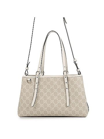 Gucci Gucci Tote Bag GG Emblem Medium Leather 815214 GUCCI 2-way White Handbag (view 1)