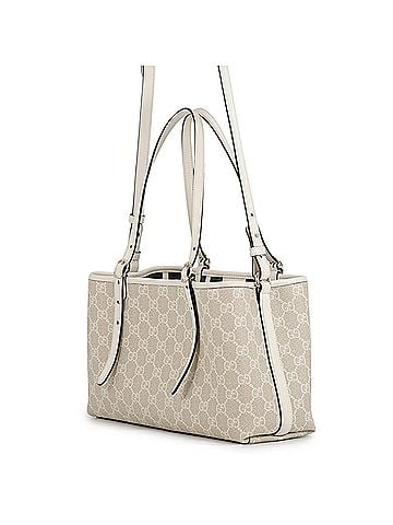 Gucci Gucci Tote Bag GG Emblem Medium Leather 815214 GUCCI 2-way White Handbag (view 2)
