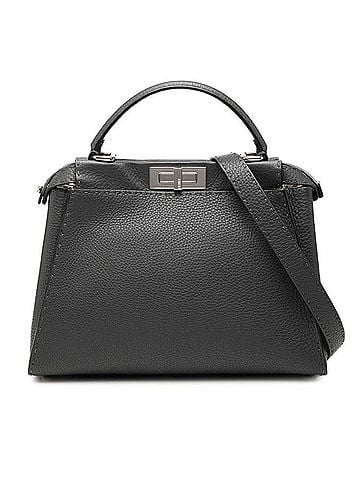 Fendi Fendi Selleria Peekaboo Medium Handbag Shoulder Bag 2WAY 8NB290 Gray Leather Women's FENDI (view 1)