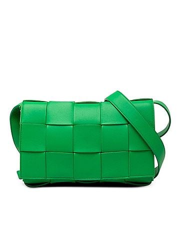 Bottega Veneta Bottega Veneta Maxi Intrecciato Cassette Crossbody Shoulder Bag, Green Leather, Women's BOTTEGAVENETA (view 1)