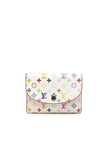 Louis Vuitton Louis Vuitton x Takashi Murakami Monogram Portemonnaie Rosalie Wallet/Coin Purse M13399 Multicolor White Leather Women's LOUIS VUITTON (view 1)