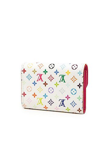 Louis Vuitton Louis Vuitton x Takashi Murakami Monogram Portemonnaie Rosalie Wallet/Coin Purse M13399 Multicolor White Leather Women's LOUIS VUITTON (view 2)