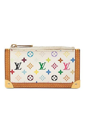 Louis Vuitton Louis Vuitton Monogram Multicolor Pochette Cle Wallet/Coin Purse M92655 Blanc Leather Women's LOUIS VUITTON (view 1)