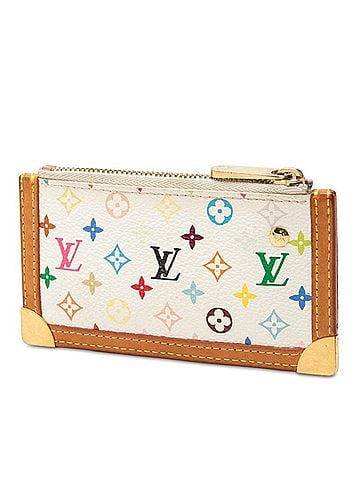 Louis Vuitton Louis Vuitton Monogram Multicolor Pochette Cle Wallet/Coin Purse M92655 Blanc Leather Women's LOUIS VUITTON (view 2)