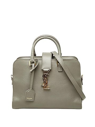 Saint Laurent Saint Laurent Baby Cabas YSL Logo Handbag Shoulder Bag 2WAY 472466 Gray Leather Women's SAINT LAURENT (view 1)