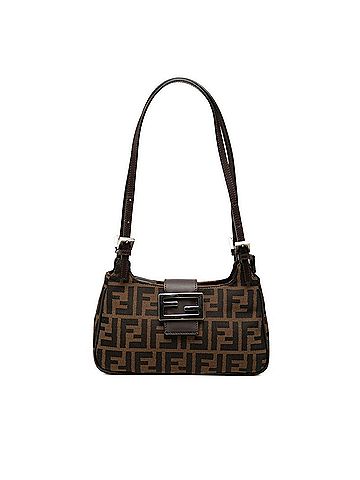 Fendi Fendi Zucca Handbag One-Shoulder Bag Brown Black Canvas Leather Women's FENDI (view 1)