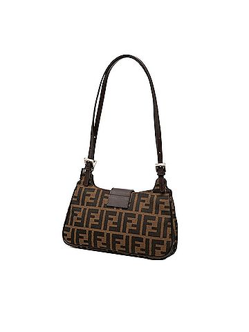 Fendi Fendi Zucca Handbag One-Shoulder Bag Brown Black Canvas Leather Women's FENDI (view 2)
