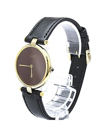 Cartier CARTIER Must Vendome Gold Plated Leather Quartz Unisex Watch 590003 (view 2)