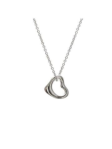 Tiffany & Co. Tiffany Open Heart Extra Mini Necklace Platinum No Stone Women,Men Fashion Necklace (Silver) (view 2)