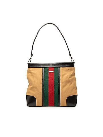 Gucci Gucci Sherry Line Handbag One-Shoulder Bag 001 4231 Beige Dark Brown Canvas Leather Women's GUCCI (view 1)