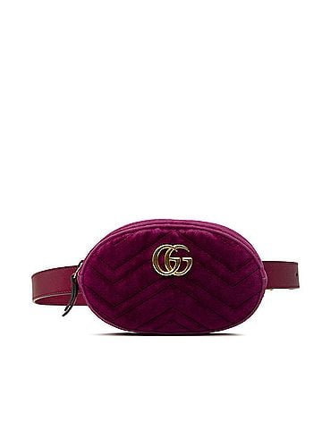 Gucci Gucci GG Marmont Quilted Crossbody Shoulder Bag, 476434, Purple Velvet Leather, Women's. (view 1)