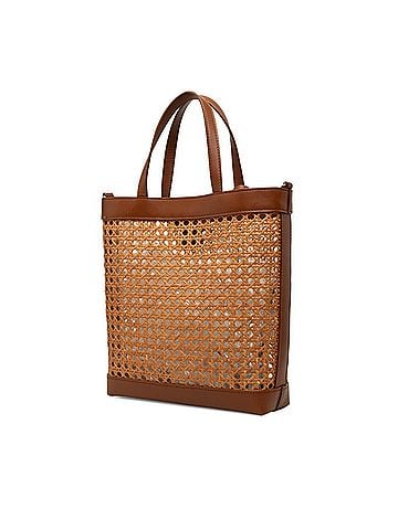 Saint Laurent Saint Laurent Toy Wicker North South Tote Bag, Basket Shoulder Handbag, Crossbody 2-Way, 655161, Natural Brown Rattan Leather, Women's SAINT LAURENT (view 2)