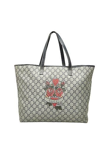 Gucci Gucci GG Supreme Tote Bag Shoulder Tattoo Rose 257245 Beige Leather Men's Women's GUCCI (view 1)