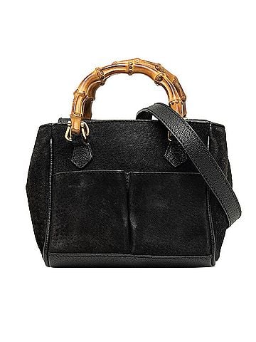 Gucci Gucci Bamboo Handbag Shoulder Bag 2WAY 007 1793 0238 Black Suede Leather Women's GUCCI (view 1)