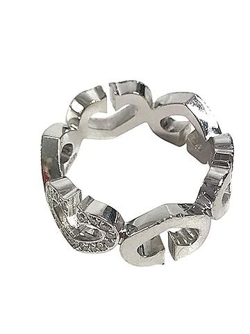 Cartier CARTIER Cartier Diamond 18K Gold C Heart Ring, Accessory Jewelry WG750, Women's Silver (view 2)