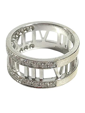 Tiffany & Co. TIFFANY&amp;Co. Tiffany &amp; Co. Diamond 18K Gold Open Atlas Accessory Jewelry Ring WG750 Women's Silver 1 (view 2)