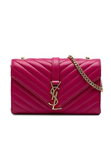 Saint Laurent Small Chevron Calfskin Monogram Envelope Bag (view 1)