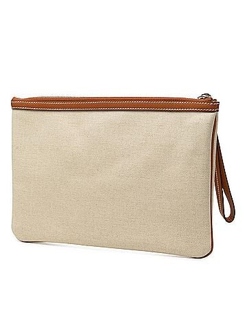 Gucci Gucci GG Supreme Logo Print Clutch Bag Handbag Pouch 777165 Beige Brown Canvas Leather Women's GUCCI (view 2)