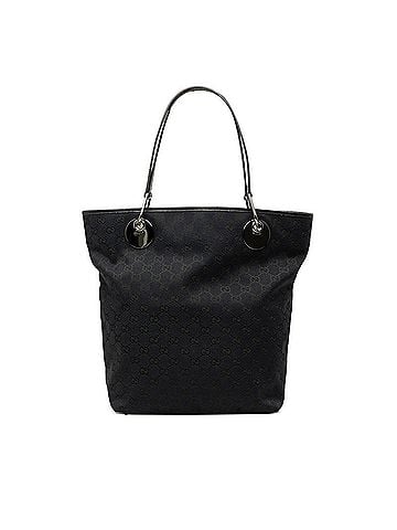 Gucci Gucci GG Canvas Tote Bag Handbag 120836 Black Leather Women's GUCCI (view 1)