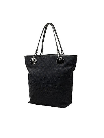 Gucci Gucci GG Canvas Tote Bag Handbag 120836 Black Leather Women's GUCCI (view 2)