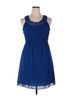 Max Studio 100% Polyester Solid Blue Max Studio Casual Dress Size XL - photo 1