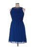 Max Studio 100% Polyester Solid Blue Max Studio Casual Dress Size XL - photo 2