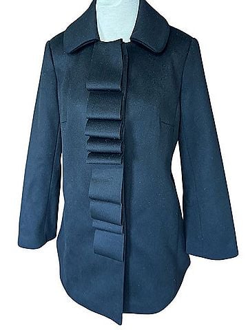 J.Crew Ribbon Ruffle Front Wool Dress Coat Coat (view 1)