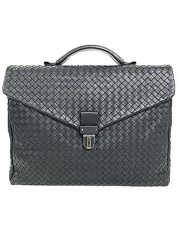 Bottega Veneta Bottega Veneta Intrecciato Business Bag, Leather, 2084199133, Black, Silver Hardware, Men's (view 1)