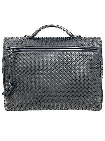 Bottega Veneta Bottega Veneta Intrecciato Business Bag, Leather, 2084199133, Black, Silver Hardware, Men's (view 2)