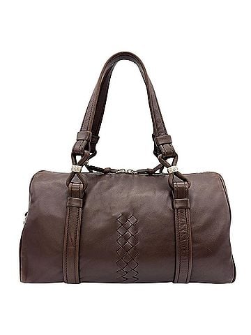 Bottega Veneta Bottega Veneta Intrecciato Mini Boston Handbag, Leather, 137345, Brown, Women's (view 1)