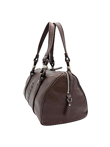 Bottega Veneta Bottega Veneta Intrecciato Mini Boston Handbag, Leather, 137345, Brown, Women's (view 2)