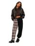 Almost Famous Plaid Black Multi Color Cargo Pants Size M - photo 1