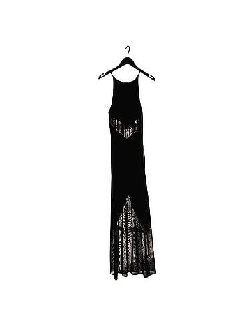 T by Alexander Wang Black Mesh Silk Combo Maxi Gown Casual Dress (view 1)