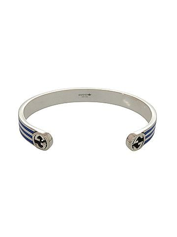 Gucci Gucci x Adidas collaboration bangle, sterling silver 925, blue, 0592, GUCCI men's. (view 2)